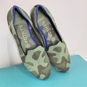 Rothy's The Loafer Olive Camo Women's Size 7 Shoes Flats Camoflage Retired